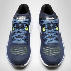 Diadora Men's Mythos Vortice 7 Running Shoe -Black Iris/White/Neon Yellow - Regular (D) -Sports Store 101.178060 C9803 50 HR 1