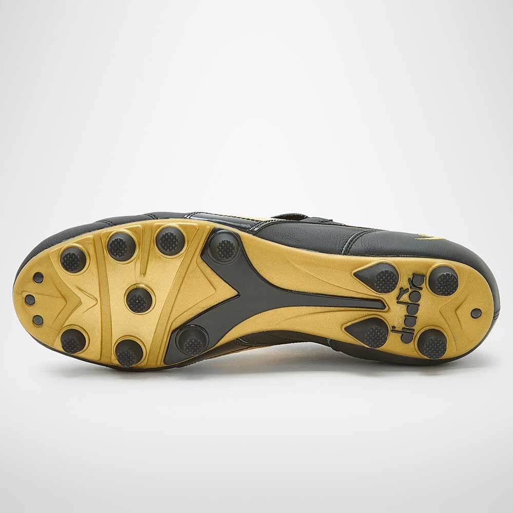 Diadora Men's Brasil #9 Italy LT+MDPU Soccer Shoe - Black/Gold 6 Diadora Men's Brasil #9 Italy LT+MDPU Soccer Shoe - Black/Gold - Image 4