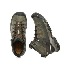 Keen Men's Targhee III Leather Mid Waterproof Hiking Boots - Black Olive/Golden Brown - Regular (D) -Sports Store 1017787 PLD large
