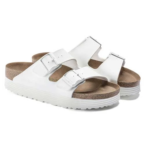 Birkenstock Arizona Platform Vegan - White- Medium/Narrow 8 Birkenstock Arizona Platform Vegan - White- Medium/Narrow - Image 6