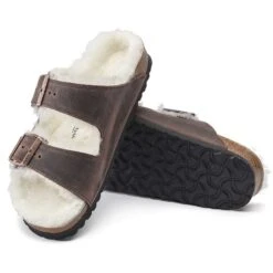 Birkenstock Arizona Shearling Sandal - Habana Natural- Medium/Narrow -Sports Store 1021049 sole