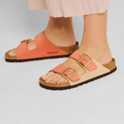 Birkenstock Women's Arizona Nubuck Sandal - Mars/Sandcastle - Regular (B) -Sports Store 1025757 f closeup f