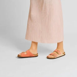 Birkenstock Women's Arizona Nubuck Sandal - Mars/Sandcastle - Regular (B) -Sports Store 1025757 f look f