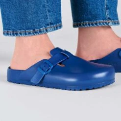 Birkenstock Women's Boston EVA Clog - Navy - Medium/Narrow -Sports Store 1026216 f closeup m