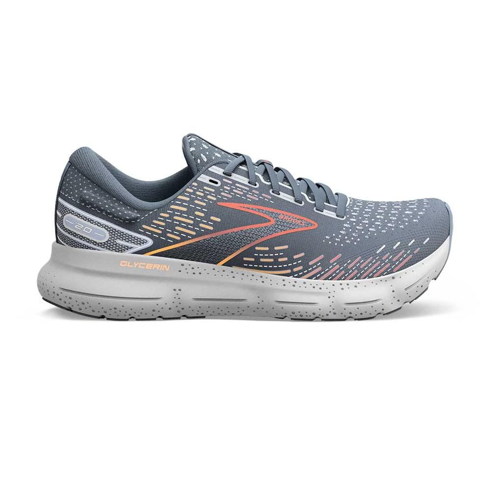 BROOKS Men's Glycerin 20 Running Shoe - Grey/Chili Oil/Orange - Regular (D) 3 BROOKS Men's Glycerin 20 Running Shoe - Grey/Chili Oil/Orange - Regular (D)