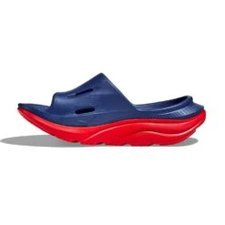 Hoka Unisex Ora Recovery Slide 3 - Bellwether Blue/Red Alert - Regular (D) -Sports Store 1135061 BBRA 8