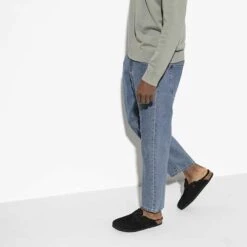 Birkenstock Boston Shearling Black Suede Leather- Regular/Wide -Sports Store 259883 f look m 1