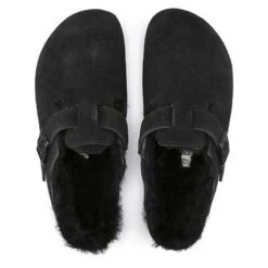 Birkenstock Boston Shearling Black Suede Leather- Regular/Wide -Sports Store 259883 top 1