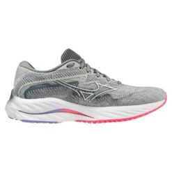 Mizuno Women's Wave Rider 27 Running Shoe- Pearl Blue/White- Regular (B)