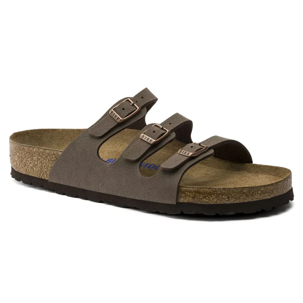 Birkenstock Women's Florida Soft Footbed Mocha Birko-Flor Nubuck Sandal- Regular/Wide 3 Birkenstock Women's Florida Soft Footbed Mocha Birko-Flor Nubuck Sandal- Regular/Wide