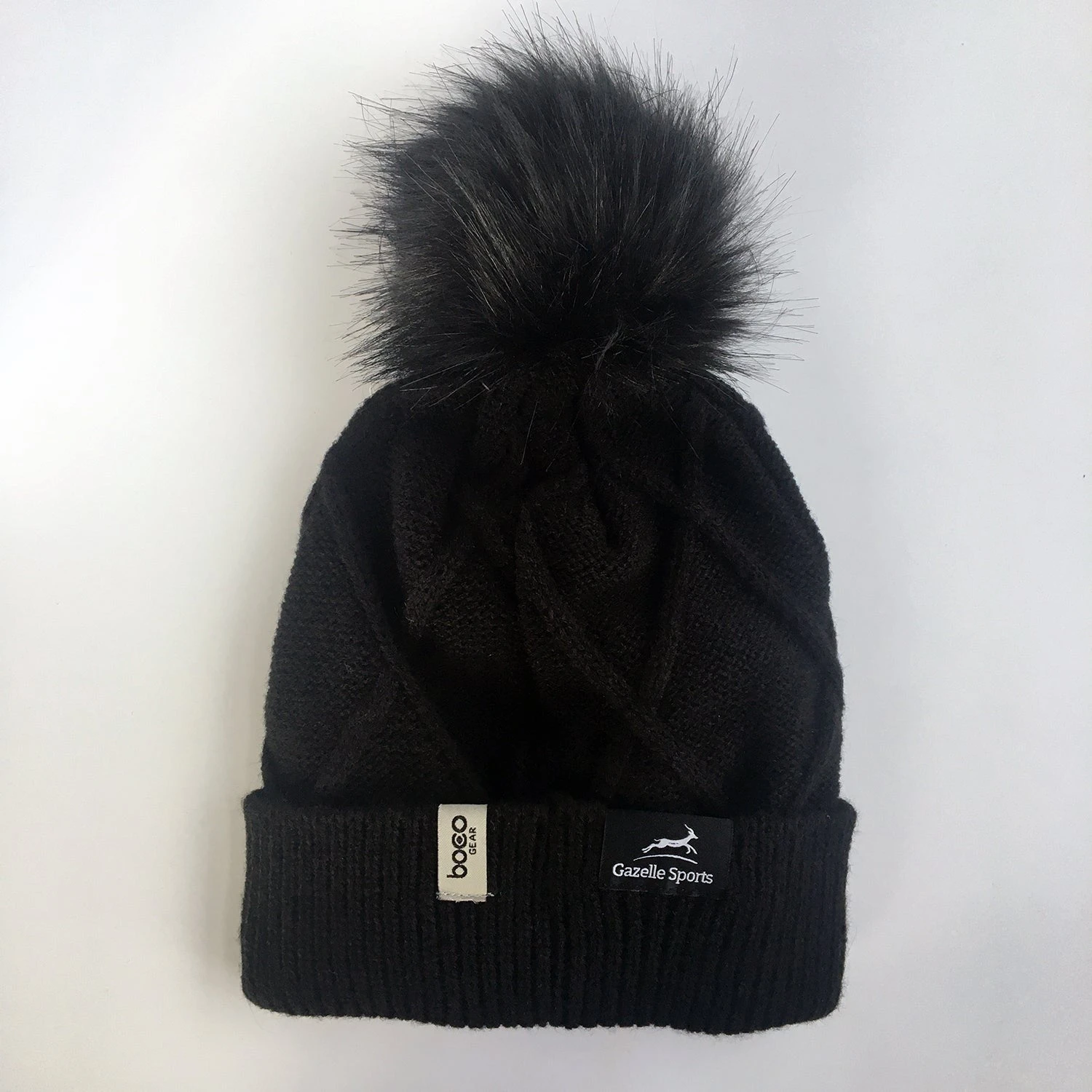 Women's RunXmitten Pom Beanie - Black 4 Women's RunXmitten Pom Beanie - Black - Image 2