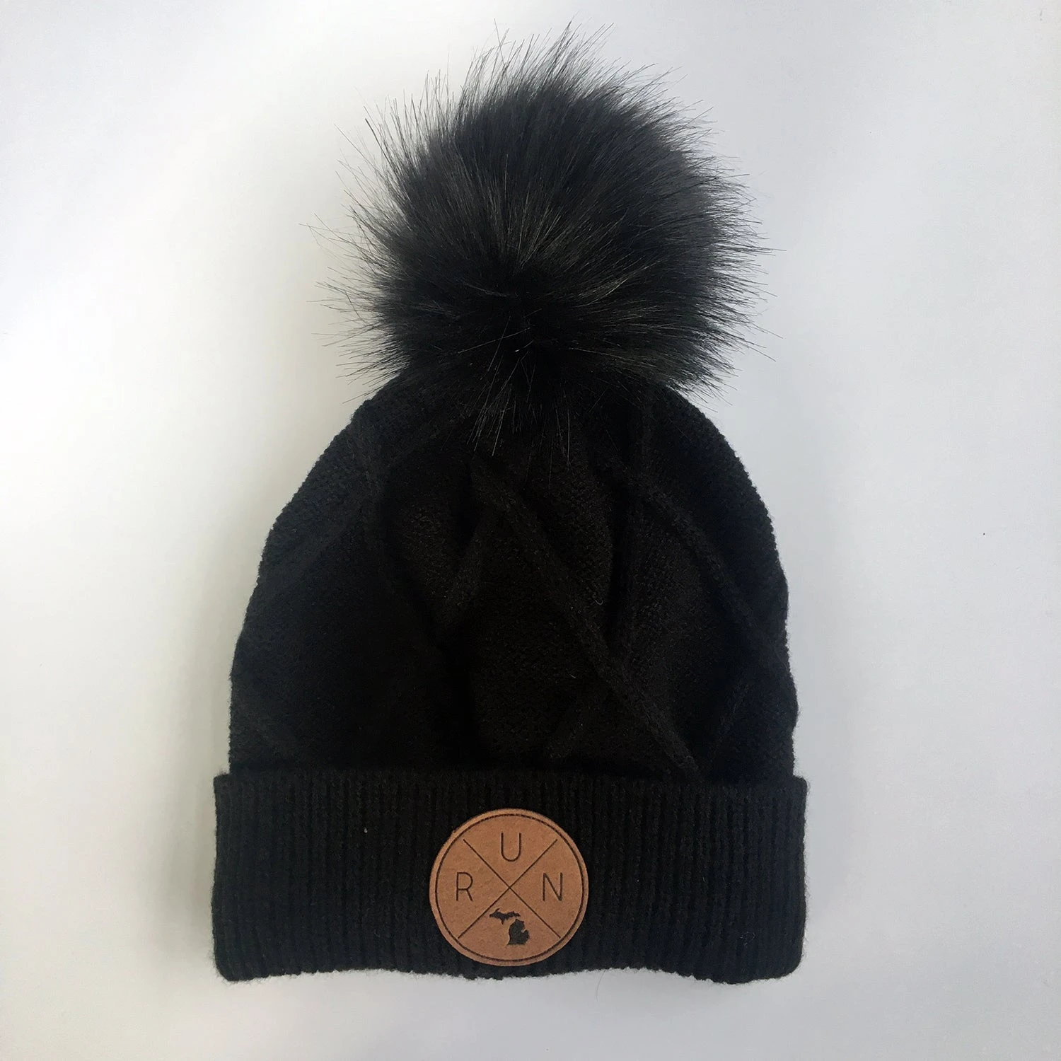 Women's RunXmitten Pom Beanie - Black 3 Women's RunXmitten Pom Beanie - Black