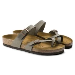 Birkenstock Mayari Cork Stone Birko-Flor Nubuck Sandal- Regular/Wide -Sports Store 71071 pair