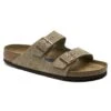 Birkenstock Arizona Soft Footbed Taupe Suede Leather Sandal - Taupe- Regular/Wide -Sports Store 951303