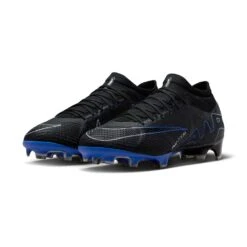 Nike Zoom Mercurial Vapor 15 Pro FG Soccer Cleat- Black/Chrome-Hyper Blue- Regular (D) -Sports Store AURORA DJ5603 040 PHCFH001 2000