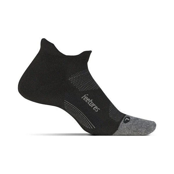 Feetures Unisex Elite Light Cushion No Show Tab Sock - Black 3 Feetures Unisex Elite Light Cushion No Show Tab Sock - Black
