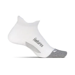 Feetures Unisex Elite Max Cushion No Show Tab Sock - White