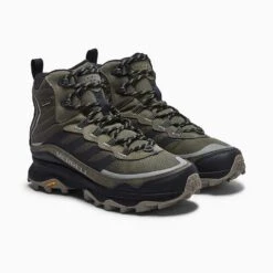 Merrell Men's Moab Speed Thermo Mid Waterproof Hiking Boot - Olive - Regular (D) -Sports Store MRLM J066915 021621 S21 004 1