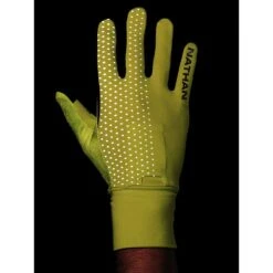 Nathan HyperNight Reflective Glove - Hi Vis Yellow/Geo Print 10 Nathan HyperNight Reflective Glove - Hi Vis Yellow/Geo Print -Sports Store NS10460 40044 HyperNightReflectiveGlove onBody 1