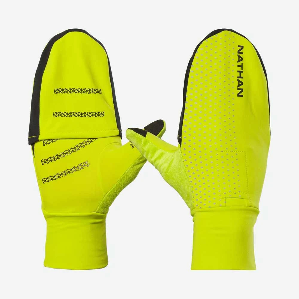 Nathan HyperNight Reflective Convertible Mitt - Hi Vis Yellow/Geo Print 5 Nathan HyperNight Reflective Convertible Mitt - Hi Vis Yellow/Geo Print - Image 3