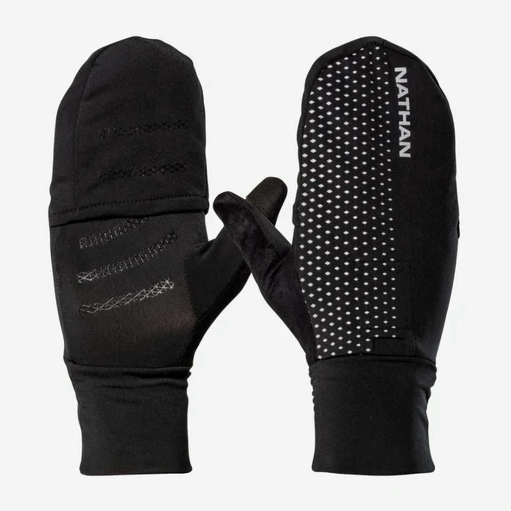 Nathan HyperNight Reflective Convertible Mitt - Black/Geo Print 4 Nathan HyperNight Reflective Convertible Mitt - Black/Geo Print - Image 2