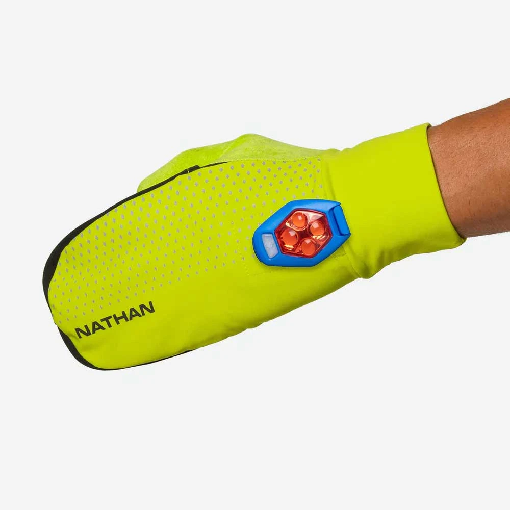 Nathan HyperNight Reflective Convertible Mitt - Hi Vis Yellow/Geo Print 8 Nathan HyperNight Reflective Convertible Mitt - Hi Vis Yellow/Geo Print - Image 6