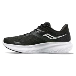 Saucony Women's Ride 16 Running Shoe - Black/White - Wide (D) -Sports Store S10831 05 2