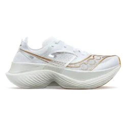 Saucony Men's Endorphin Elite Running Shoe - White/Gold- Regular (D)