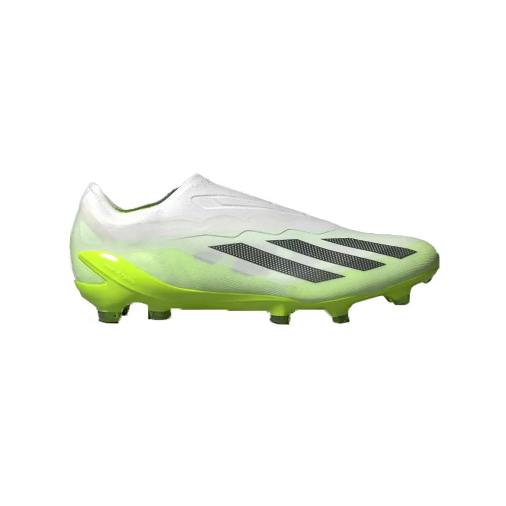 ADIDAS Unisex X Crazyfast .1 Laceless FG Soccer Cleat - Cloud White / Core Black / Lucid Lemon - Regular (D) 3 ADIDAS Unisex X Crazyfast .1 Laceless FG Soccer Cleat - Cloud White / Core Black / Lucid Lemon - Regular (D)