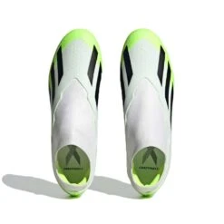 ADIDAS Unisex X Crazyfast .3 Laceless FG Soccer Cleat - Cloud White / Core Black / Lucid Lemon- Regular (D) -Sports Store X CRAZYFAST.3 LL FG White HQ4515 02 standard