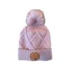 RUN X Mitten Patch Faux Fur Pom Beanie - Lilac